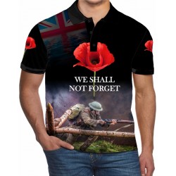 REMEMBER THE FALLEN POPPY EMBROIDERED POLO SHIRT 